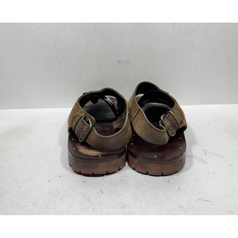 Vintage 90s Y2K Polo Sport Ralph Lauren Mens Size 10.5 D Brown Leather Sandals